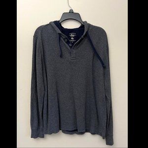 G.H. Bass & Co. Gray/Blue Men's Waffle-Knit Hoodie! (M)
